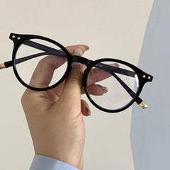 Anti Light Glasses for Men Women Students Rivet Decor Spectacles Frame