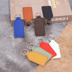 Stylish Double-Sided PU Leather Keychain - Perfect Gift for Men and Women