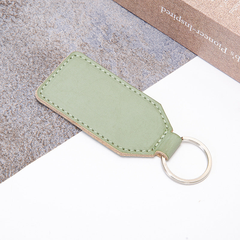 Stylish Double-Sided PU Leather Keychain - Perfect Gift for Men and Women