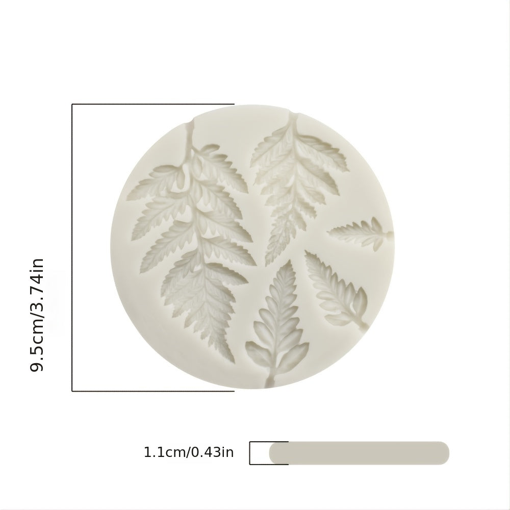 Round Fern Leaf Liquid Silicone Mold for Cake Decorating Fondant Mould