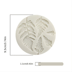 Round Fern Leaf Liquid Silicone Mold for Cake Decorating Fondant Mould