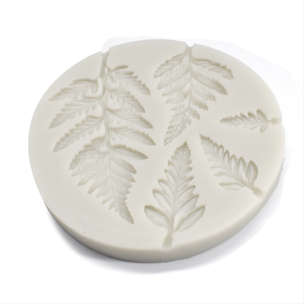 Round Fern Leaf Liquid Silicone Mold for Cake Decorating Fondant Mould