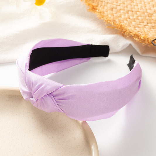 Floral Print Cross Knotted Hair Band for Women Girls Plaid Headband