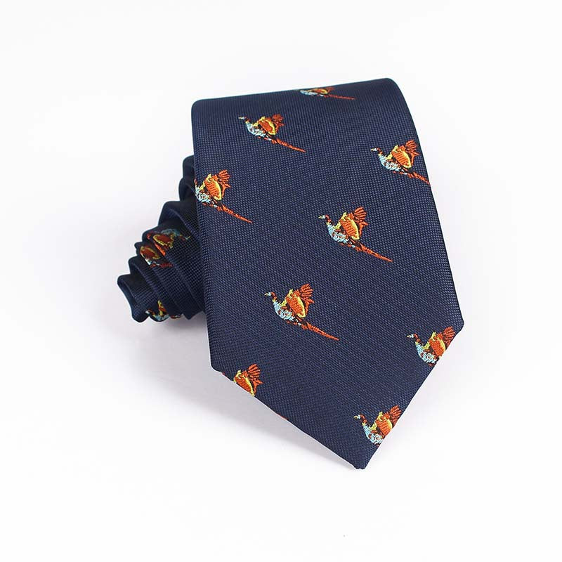 Bird Pattern Neck Ties Men's Skinny Neckties For Wedding Party