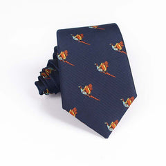 Bird Pattern Neck Ties Men's Skinny Neckties For Wedding Party