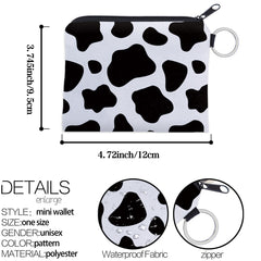 Cow Print Large Capacity Coin Purse Multifunctional Key Card Holder