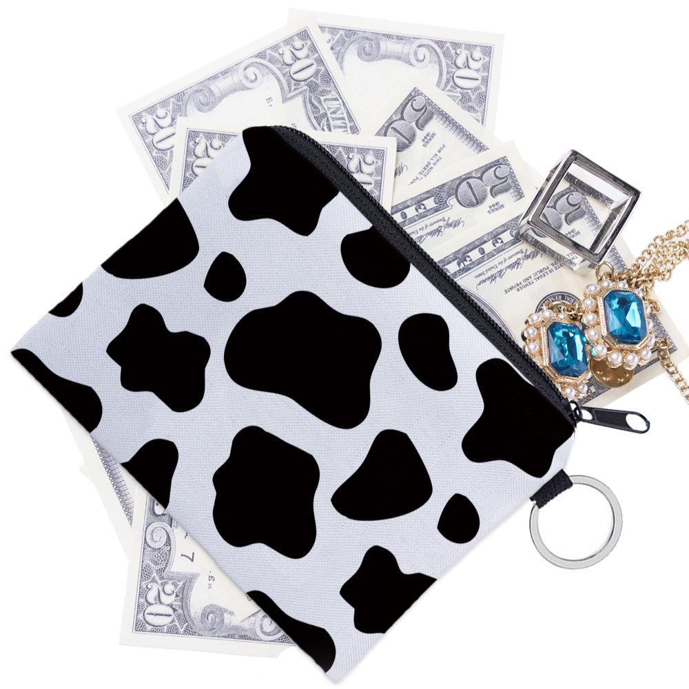 Cow Print Large Capacity Coin Purse Multifunctional Key Card Holder