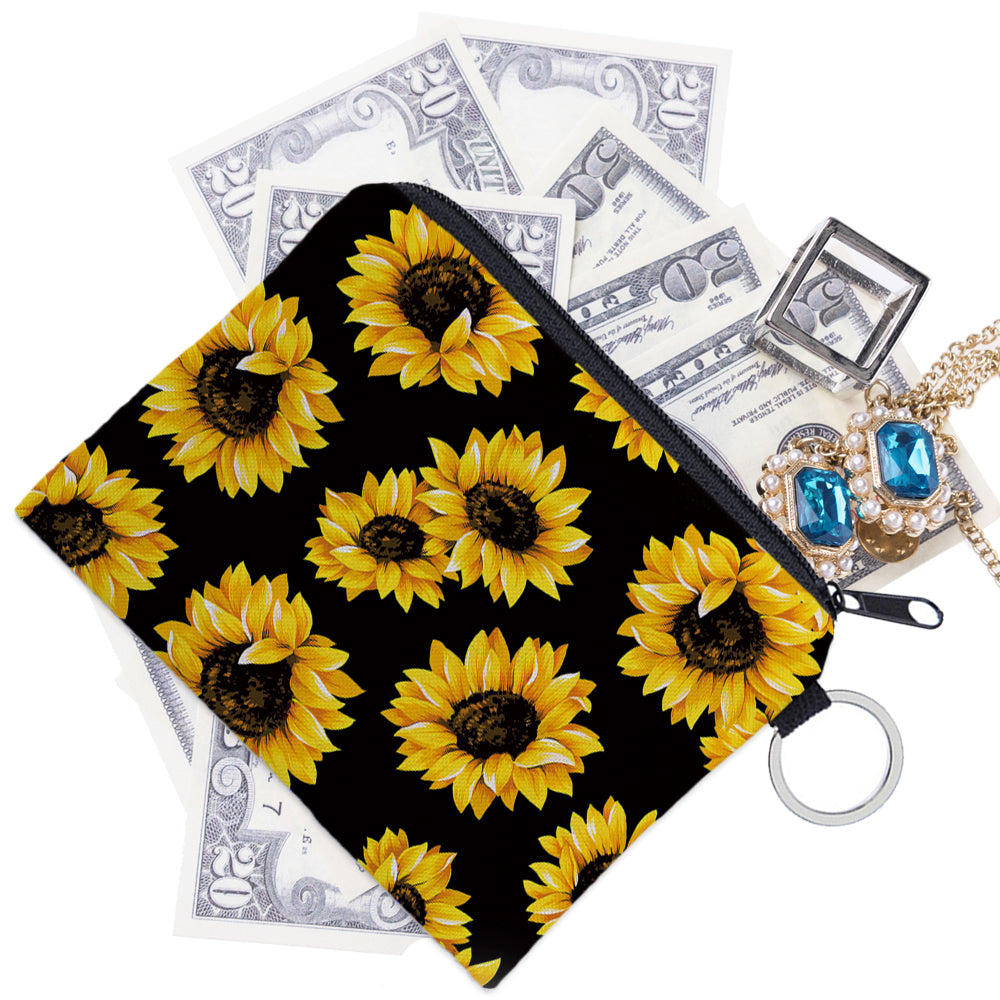 Sunflower Pattern Coin Purse Multifunctional Girl's Key Card Holder Coin Bag