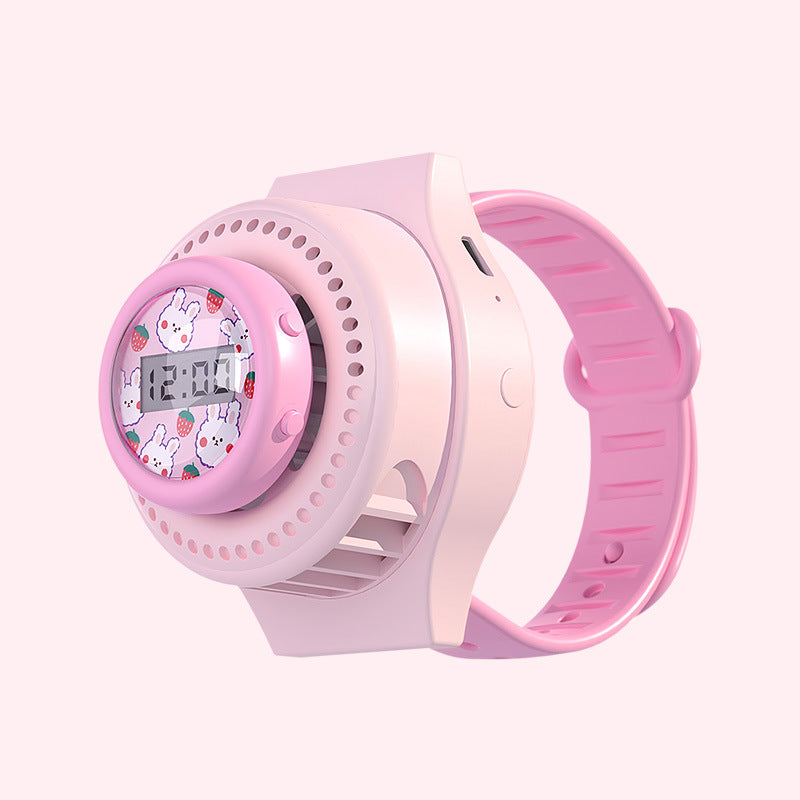 Kids Chronograph Mini Fan USB Charging Small Fan