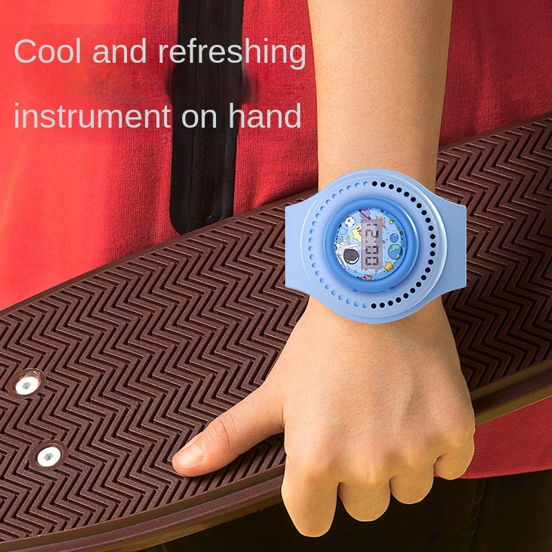 Kids Chronograph Mini Fan USB Charging Small Fan