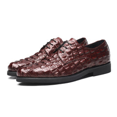 Men's Textured Derby Shoes Lace up Front Dress Shoes For Men