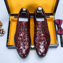 Men's Textured Derby Shoes Lace up Front Dress Shoes For Men