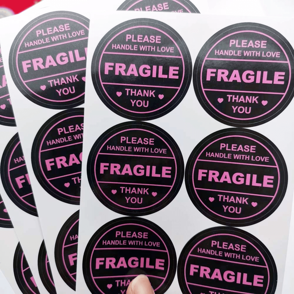 2 Inch 60pcs Fragile Handle With Love Labels Stickers for Mailing Cartons