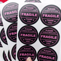2 Inch 60pcs Fragile Handle With Love Labels Stickers for Mailing Cartons