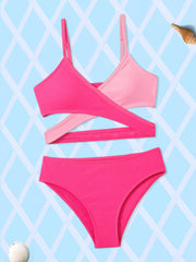 Girls Bikini Set Criss Cross Bathing Suit Two Piece Swimsuit