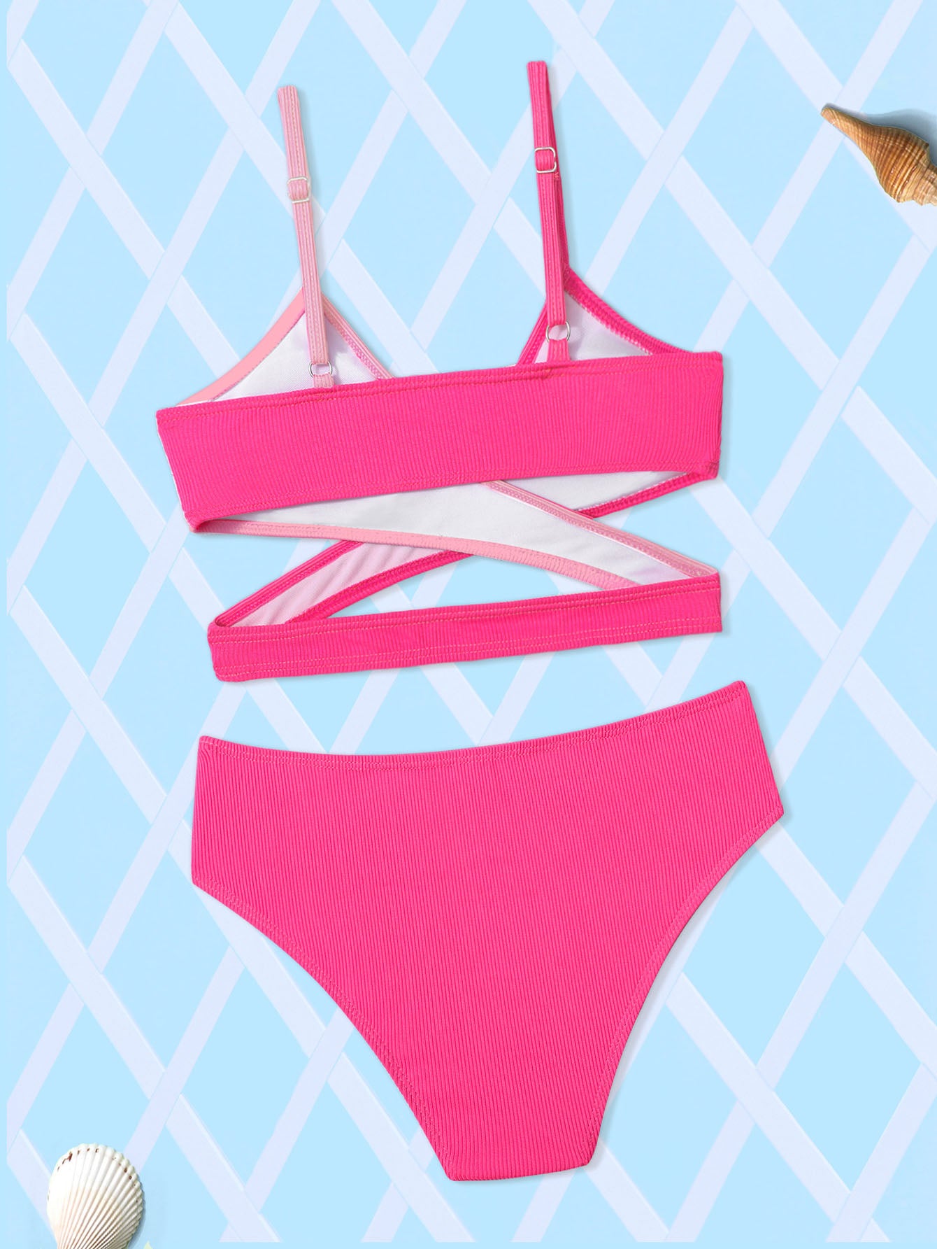 Girls Bikini Set Criss Cross Bathing Suit Two Piece Swimsuit