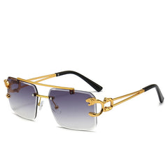 Square Rimless Top Bar Boho Sunglasses