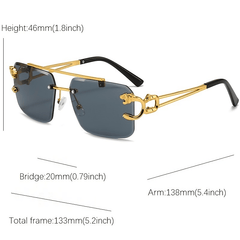 Square Rimless Top Bar Boho Sunglasses