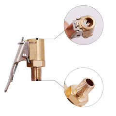 2PCS Heavy Duty Brass Tire Air Chuck With Clip Adapter Lock In