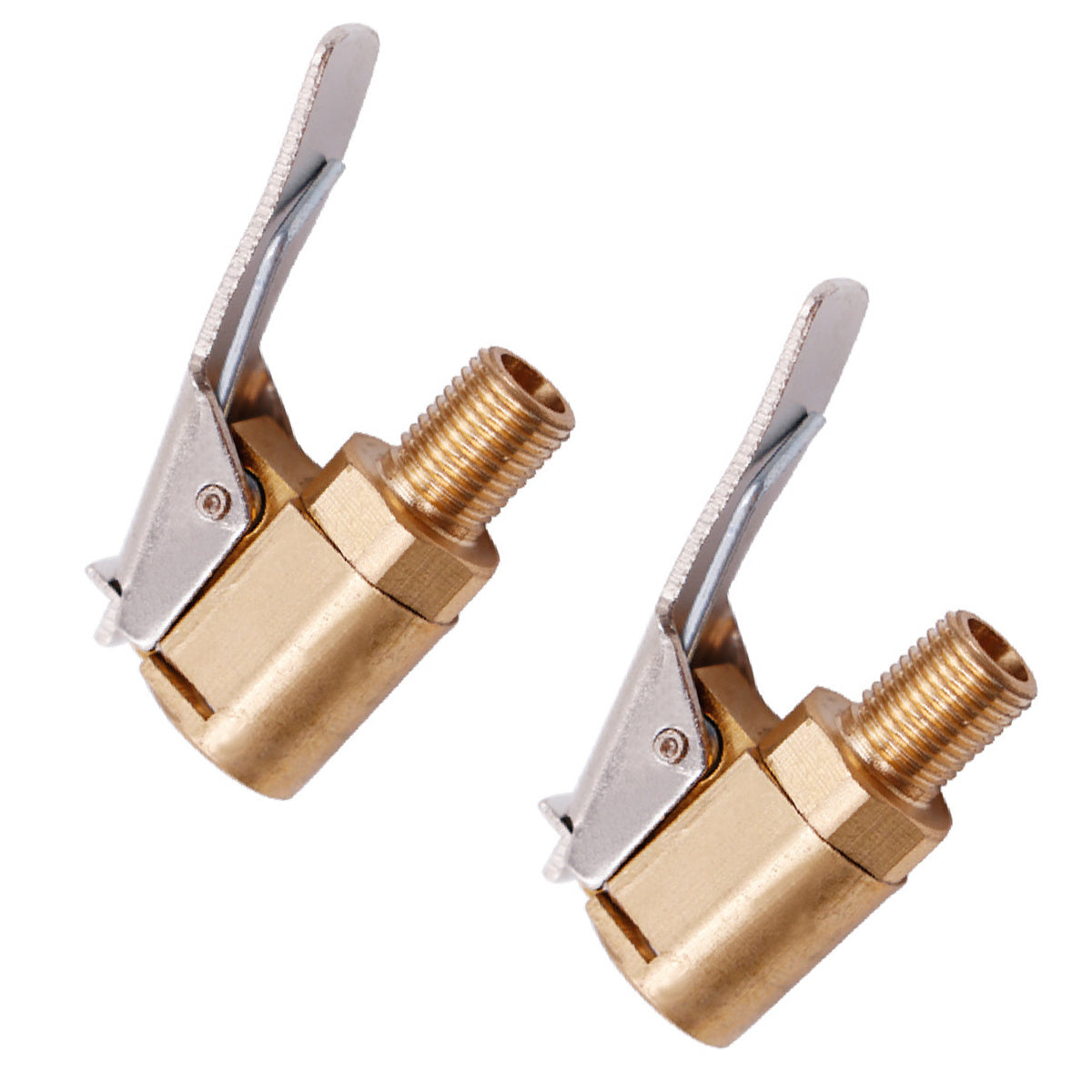 2PCS Heavy Duty Brass Tire Air Chuck With Clip Adapter Lock In