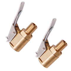 2PCS Heavy Duty Brass Tire Air Chuck With Clip Adapter Lock In
