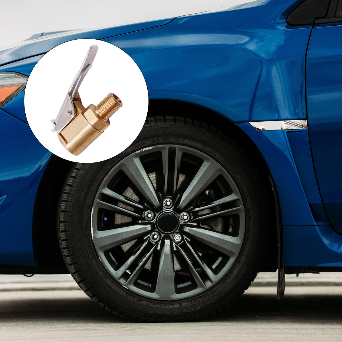 2PCS Heavy Duty Brass Tire Air Chuck With Clip Adapter Lock In