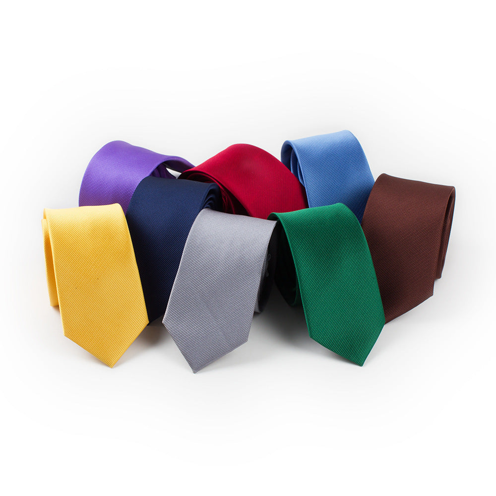 Men's Solid Polyester Skinny Necktie Formal Neckties Slim Casual Shirt Accessory