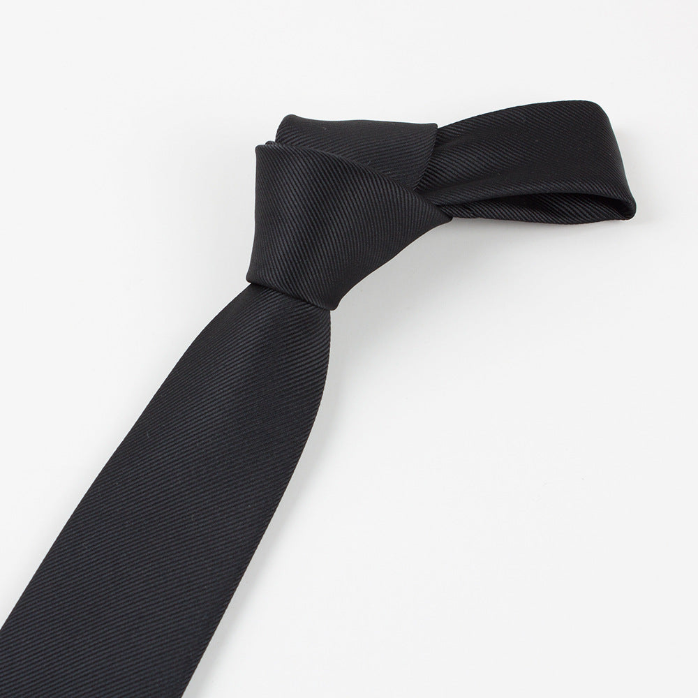 Men's Solid Polyester Skinny Necktie Formal Neckties Slim Casual Shirt Accessory