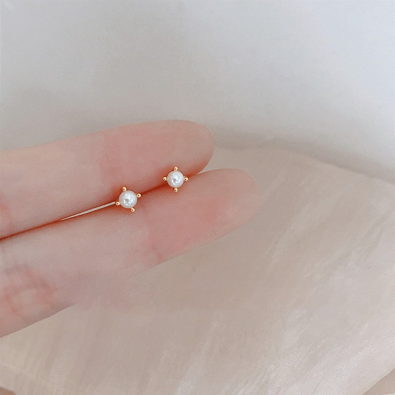Faux Pearl Decor Stud Earrings - Fashionable Jewelry