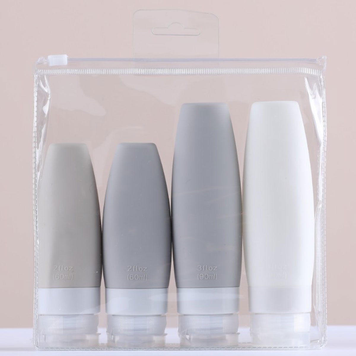 4pcs Leak Proof Silicone Travel Bottles for Toiletries