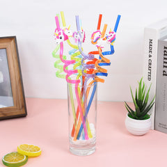 8pcs Reusable Unicorn & Mermaid Drinking Straws
