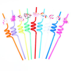 8pcs Reusable Unicorn & Mermaid Drinking Straws