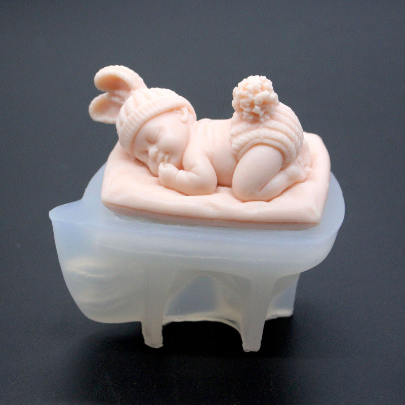 DIY Sleep Baby Scented Candles Gypsum Mold Silicone Resin Mold Soap Mold