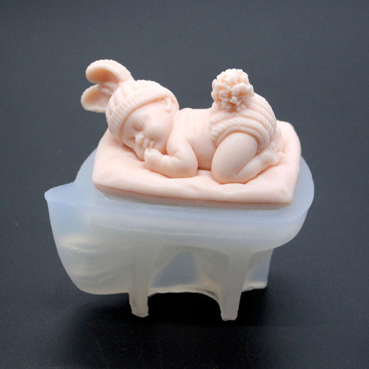 DIY Sleep Baby Scented Candles Gypsum Mold Silicone Resin Mold Soap Mold