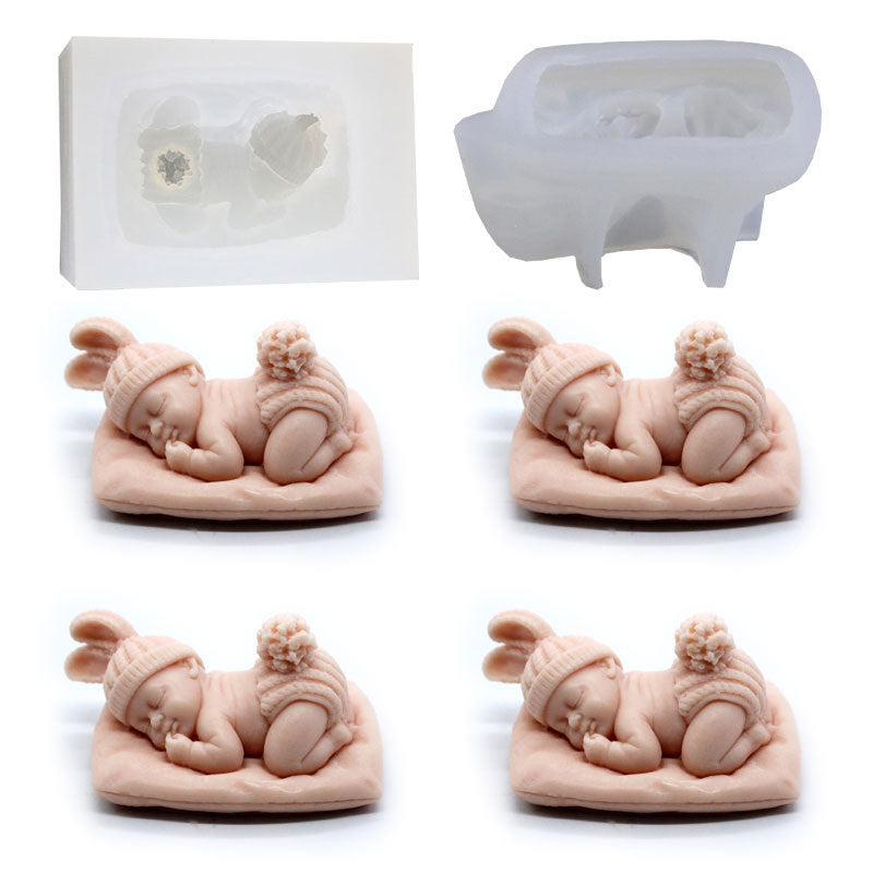 DIY Sleep Baby Scented Candles Gypsum Mold Silicone Resin Mold Soap Mold