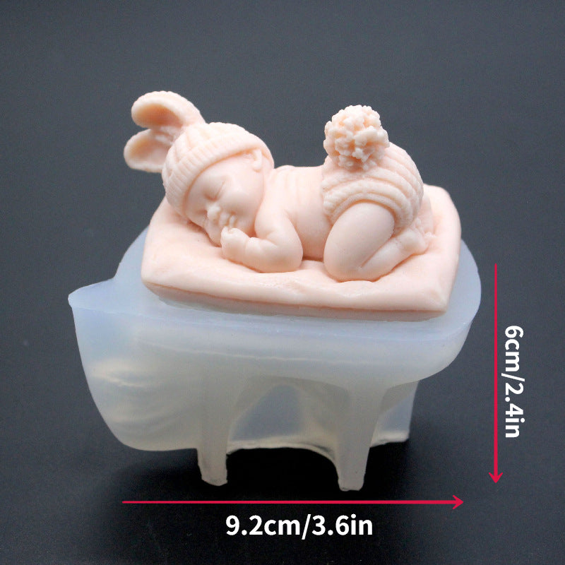 DIY Sleep Baby Scented Candles Gypsum Mold Silicone Resin Mold Soap Mold