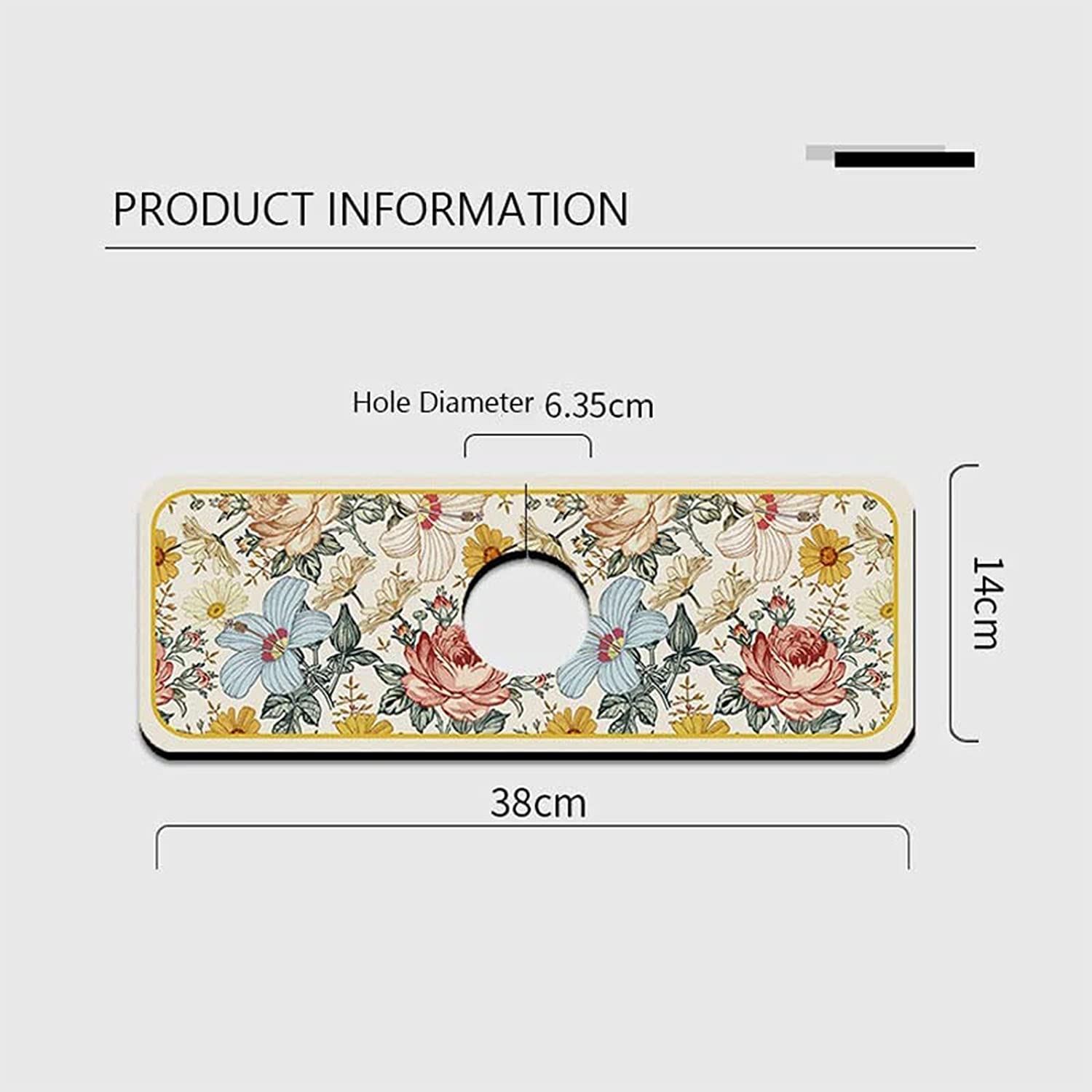 Non Slip Faucet Drain Mat for Kitchen and Bathroom Fantasy Style Sink Splash Gua