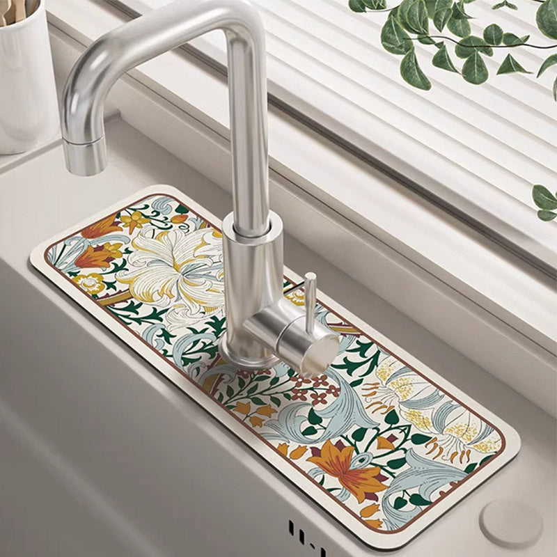 Non Slip Faucet Drain Mat for Kitchen and Bathroom Fantasy Style Sink Splash Gua