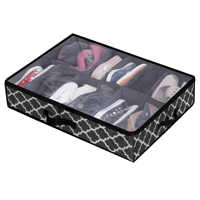 Geometric Pattern Storage Box for Shoes Underbed