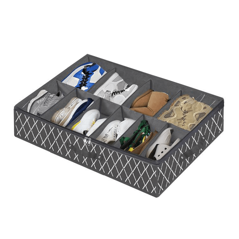 Geometric Pattern Storage Box for Shoes Underbed