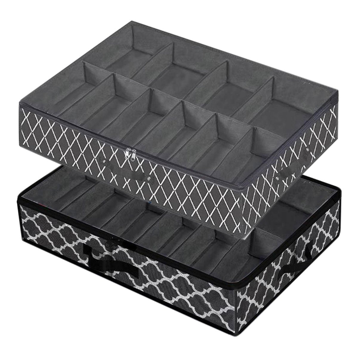 Geometric Pattern Storage Box for Shoes Underbed