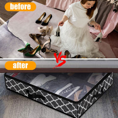 Geometric Pattern Storage Box for Shoes Underbed