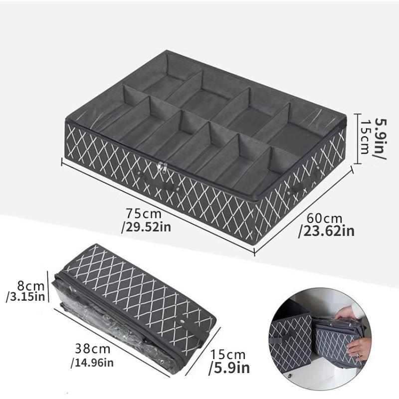Geometric Pattern Storage Box for Shoes Underbed