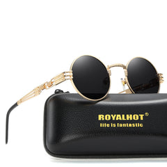 RoyalHot Metal Polarized Unisex Round Frame Sunglasses