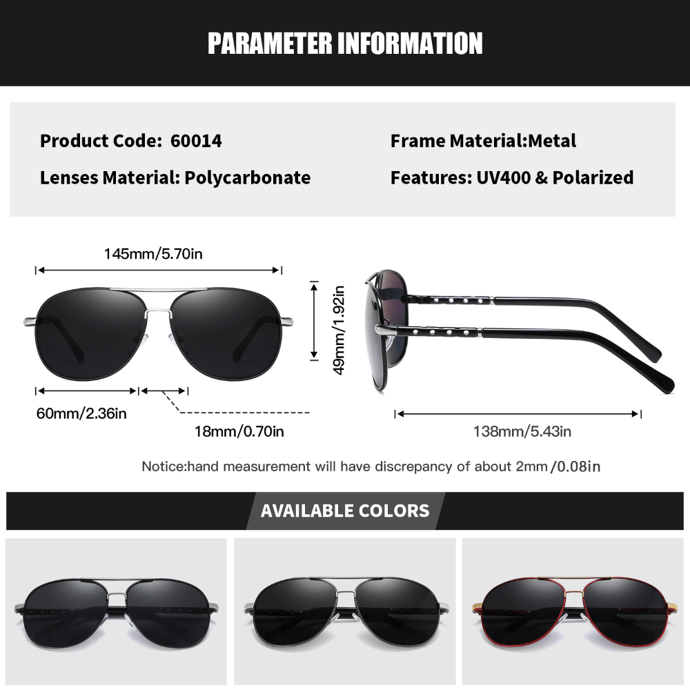 RoyalHot Metal Polarized Sunglasses for Driving Cycling