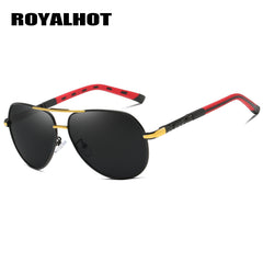 RoyalHot Metal Polarized Clam Mirror Sunglasses