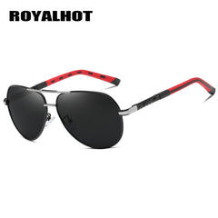 RoyalHot Metal Polarized Clam Mirror Sunglasses