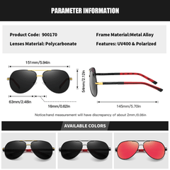 RoyalHot Metal Polarized Clam Mirror Sunglasses