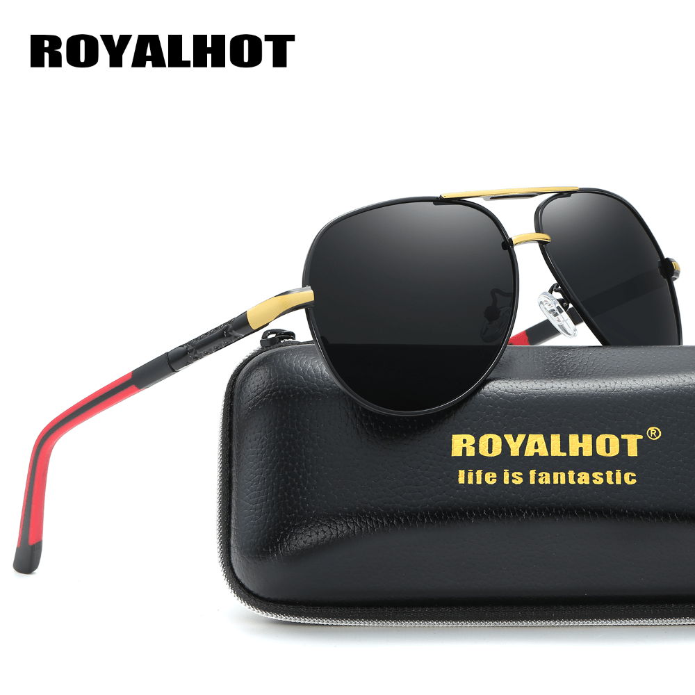 RoyalHot Metal Polarized Clam Mirror Sunglasses