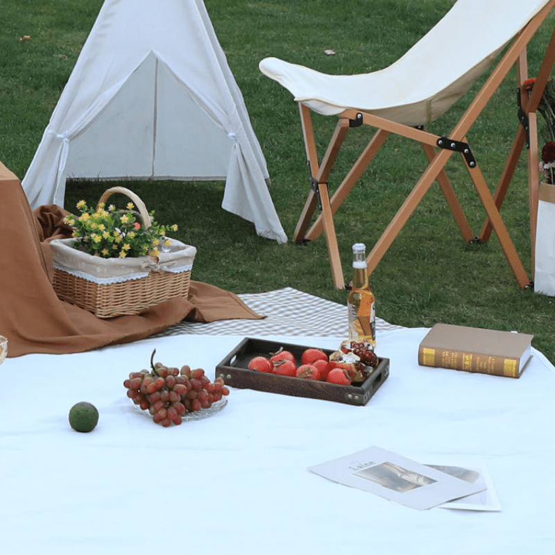 1pc 150 Picnic Mat With Strap Outdoor Camping Tablecloth